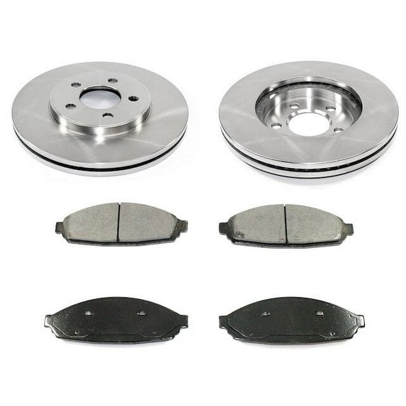 Front Brake Pad and Rotor Kit - Compatible with 2003 - 2011 Lincoln Town Car 2004 2005 2006 2007 2008 2009 2010