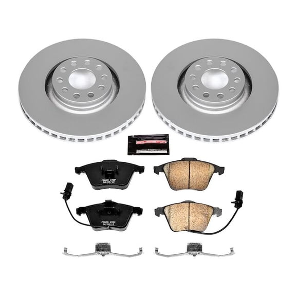 Front Brake Pad and Rotor Kit - Compatible with 2005 - 2009 Audi A4 Quattro Convertible 2006 2007 2008