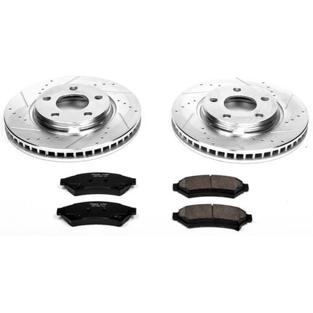 Front Brake Pad and Rotor Kit - Compatible with 2005 - 2009 Buick LaCrosse 3.8L V6 - Power Stop