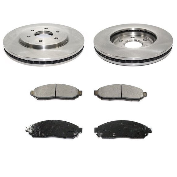 Front Brake Pad and Rotor Kit - Compatible with 2005 - 2019 Nissan Frontier 4.0L V6 2006 2007 2008 2009 2010 2011 2012 2013 2014 2015 2016 2017 2018
