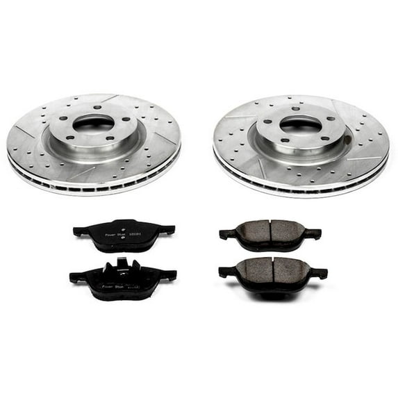 Front Brake Pad and Rotor Kit - Compatible with 2006 - 2010, 2012 - 2015 Mazda 5 2007 2008 2009 2013 2014