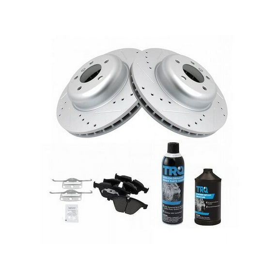 Front Brake Pad and Rotor Kit - Compatible with 2006 - 2010 BMW 650i 2007 2008 2009