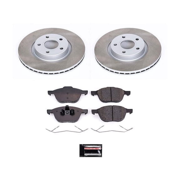 Front Brake Pad and Rotor Kit - Compatible with 2006 - 2013 Volvo C70 2007 2008 2009 2010 2011 2012