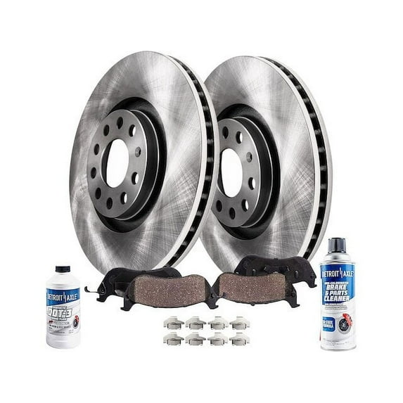 Front Brake Pad and Rotor Kit - Compatible with 2006 - 2014 Volkswagen GTI 2007 2008 2009 2010 2011 2012 2013