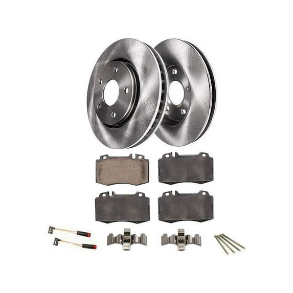 Front Brake Pad and Rotor Kit - Compatible with 2007 - 2009, 2011 - 2012 Mercedes-Benz SL550 2008