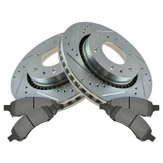 Front Brake Pad and Rotor Kit - Compatible with 2007 - 2009 Saab 9-7x 4.2L 6-Cylinder 2008