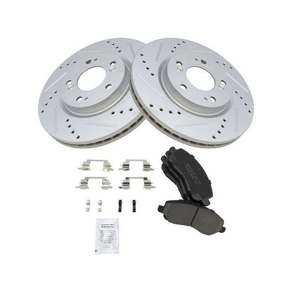 Front Brake Pad and Rotor Kit - Compatible with 2007 - 2017 Jeep Compass 2008 2009 2010 2011 2012 2013 2014 2015 2016