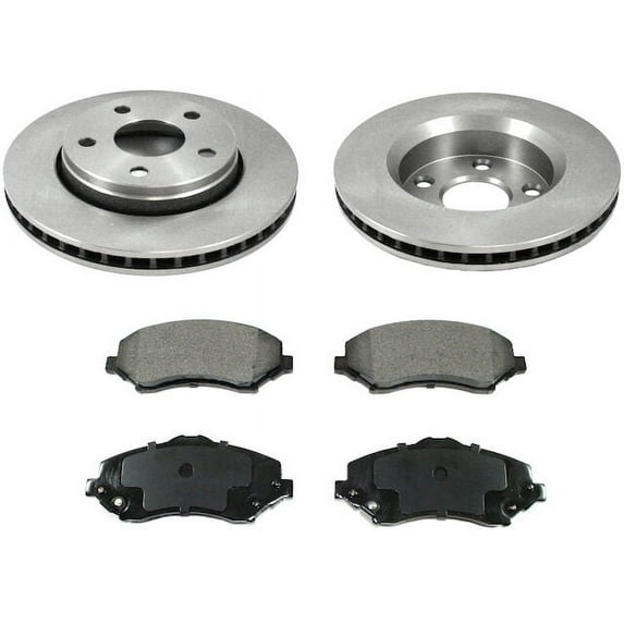 Front Brake Pad and Rotor Kit - Compatible with 2007 - 2017 Jeep Wrangler 2008 2009 2010 2011 2012 2013 2014 2015 2016