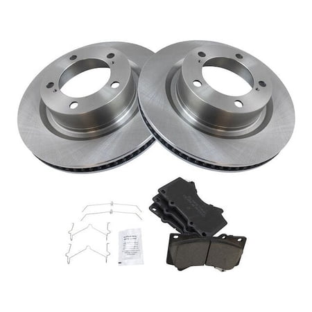 Front Brake Pad and Rotor Kit - Compatible with 2007 - 2021 Toyota Tundra 2008 2009 2010 2011 2012 2013 2014 2015 2016 2017 2018 2019 2020