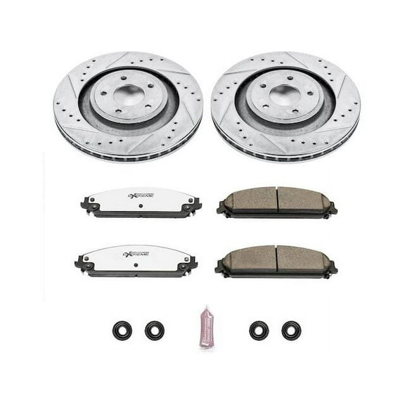Front Brake Pad and Rotor Kit - Compatible with 2008 - 2009 Dodge Caliber SRT-4 - Power Stop