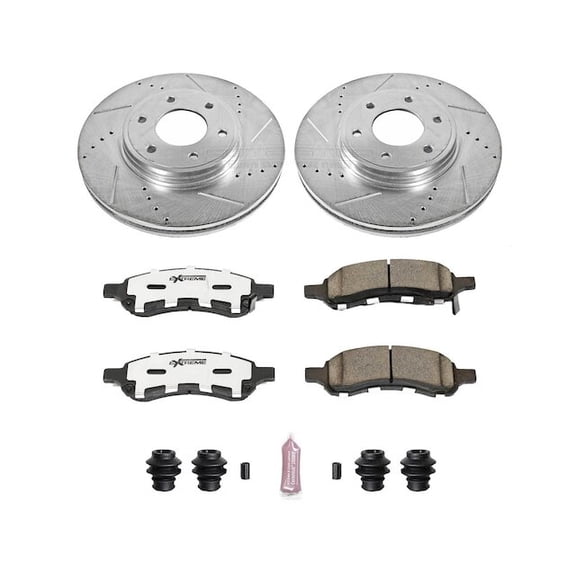 Front Brake Pad and Rotor Kit - Compatible with 2008 - 2009 Saab 9-7x Aero - Power Stop