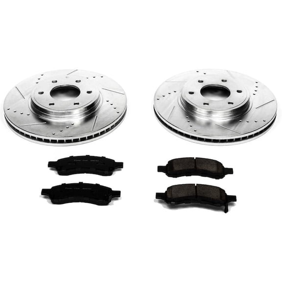 Front Brake Pad and Rotor Kit - Compatible with 2008 - 2009 Saab 9-7x Aero - Power Stop