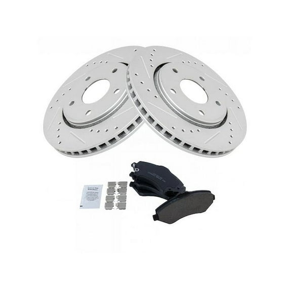 Front Brake Pad and Rotor Kit - Compatible with 2008 - 2016 Dodge Grand Caravan 2009 2010 2011 2012 2013 2014 2015
