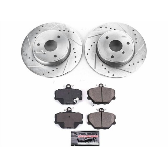 Front Brake Pad and Rotor Kit - Compatible with 2008 - 2016 Smart Fortwo BATTERY EV EV/BEV - Power Stop