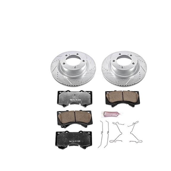 Front Brake Pad and Rotor Kit - Compatible with 2008 - 2022 Toyota Sequoia 2009 2010 2011 2012 2013 2014 2015 2016 2017 2018 2019 2020 2021