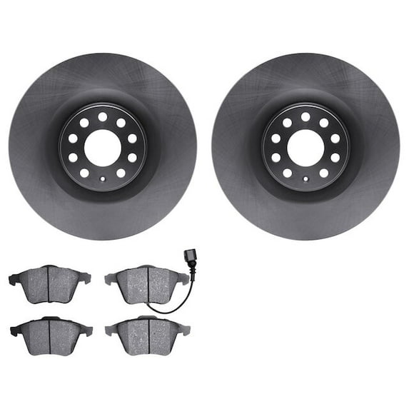 Front Brake Pad and Rotor Kit - Compatible with 2008 Volkswagen R32 - Dynamic Friction