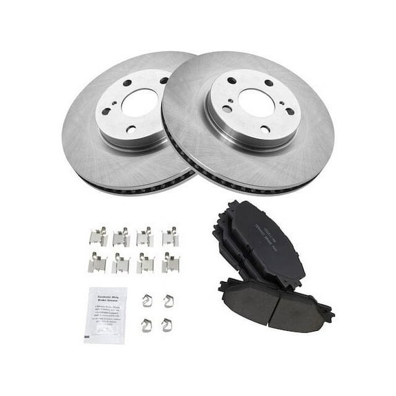 Front Brake Pad and Rotor Kit - Compatible with 2009 - 2013 Toyota Matrix 2.4L 4-Cylinder 2010 2011 2012