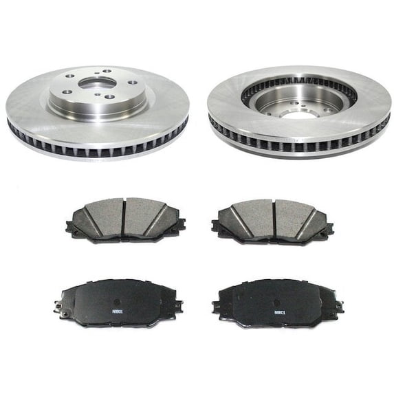 Front Brake Pad and Rotor Kit - Compatible with 2009 - 2013 Toyota Matrix 2.4L 4-Cylinder 2010 2011 2012