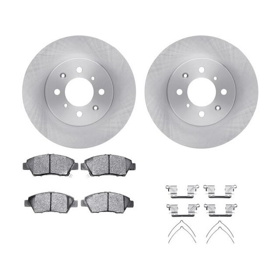 Front Brake Pad and Rotor Kit - Compatible with 2009 - 2014 Honda Fit GAS - Dynamic Friction