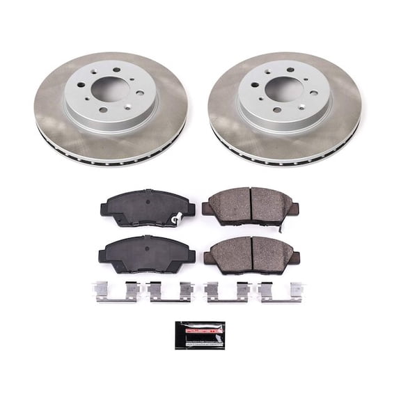 Front Brake Pad and Rotor Kit - Compatible with 2009 - 2014 Honda Fit Gas 2010 2011 2012 2013