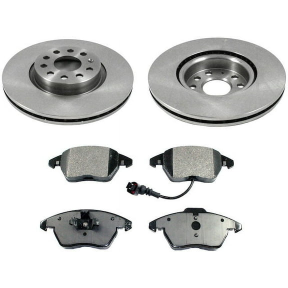 Front Brake Pad and Rotor Kit - Compatible with 2009 - 2016 Volkswagen CC 2.0L 4-Cylinder 2010 2011 2012 2013 2014 2015