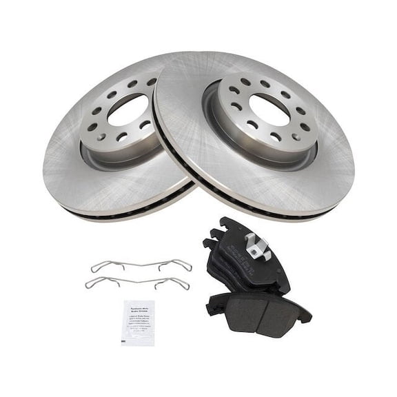 Front Brake Pad and Rotor Kit - Compatible with 2009 - 2017 Volkswagen CC FWD 2010 2011 2012 2013 2014 2015 2016