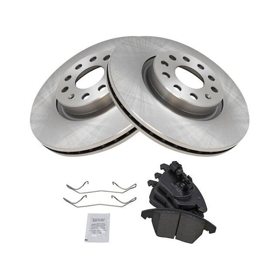 Front Brake Pad and Rotor Kit - Compatible with 2009 - 2017 Volkswagen CC FWD 2010 2011 2012 2013 2014 2015 2016