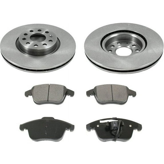 Front Brake Pad and Rotor Kit - Compatible with 2009 - 2017 Volkswagen Tiguan 2010 2011 2012 2013 2014 2015 2016