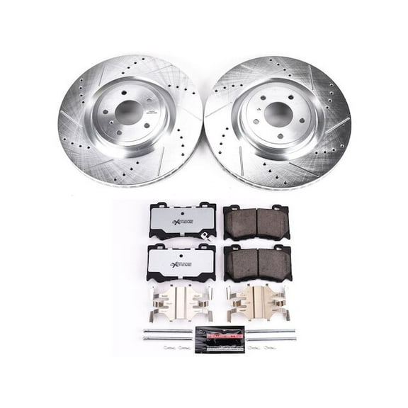 Front Brake Pad and Rotor Kit - Compatible with 2009 - 2019 Nissan 370Z 2010 2011 2012 2013 2014 2015 2016 2017 2018