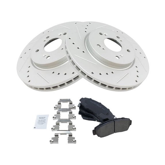 Front Brake Pad and Rotor Kit - Compatible with 2010 - 2011 Honda Accord Crosstour