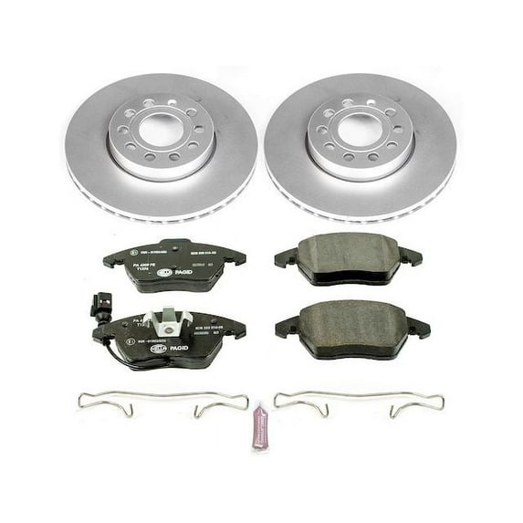 Front Brake Pad and Rotor Kit - Compatible with 2010 - 2013 Audi A3 TDI 2011 2012