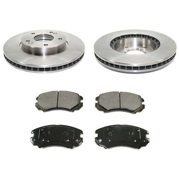 Front Brake Pad and Rotor Kit - Compatible with 2010 - 2013 Kia Soul 2.0L 4-Cylinder 2011 2012