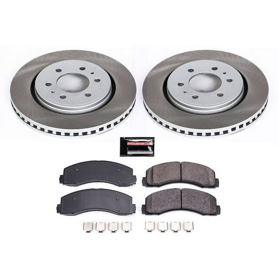 Front Brake Pad and Rotor Kit - Compatible with 2010 - 2021 Lincoln Navigator - Power Stop