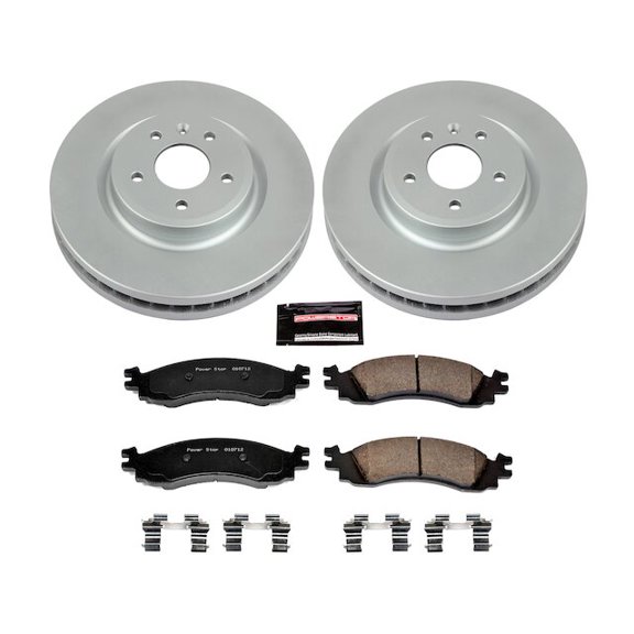 Front Brake Pad and Rotor Kit - Compatible with 2010 Ford Taurus SHO - Power Stop