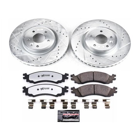 Front Brake Pad and Rotor Kit - Compatible with 2010 Ford Taurus SHO - Power Stop