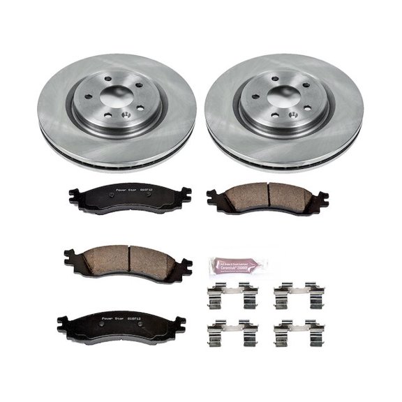 Front Brake Pad and Rotor Kit - Compatible with 2010 Ford Taurus SHO - Power Stop