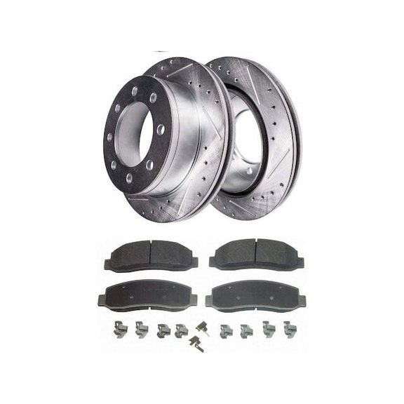 Front Brake Pad and Rotor Kit - Compatible with 2011 - 2012 Ford F-450 Super Duty