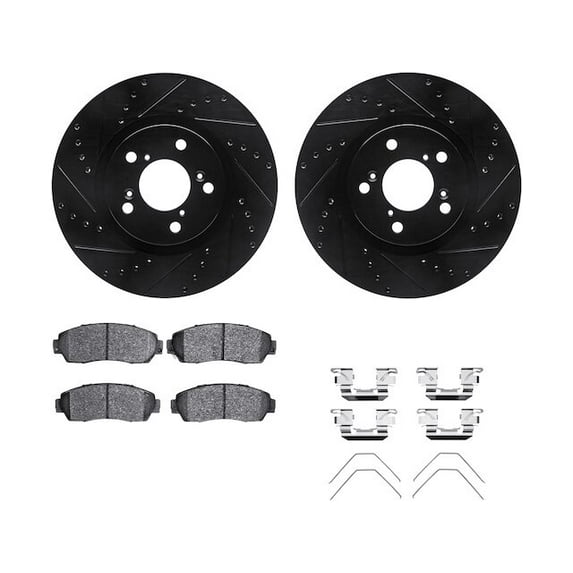 Front Brake Pad and Rotor Kit - Compatible with 2011 - 2014 Honda Odyssey - Dynamic Friction
