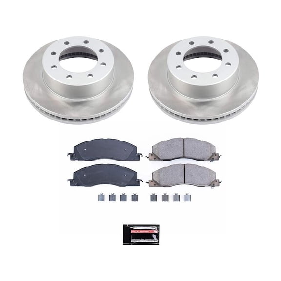 Front Brake Pad and Rotor Kit - Compatible with 2011 - 2018 Ram 3500 - Power Stop
