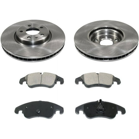 Front Brake Pad and Rotor Kit - Compatible with 2012 - 2013 Audi A6