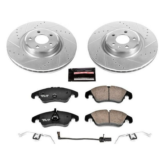 Front Brake Pad and Rotor Kit - Compatible with 2012 - 2016 Audi S4 - Power Stop