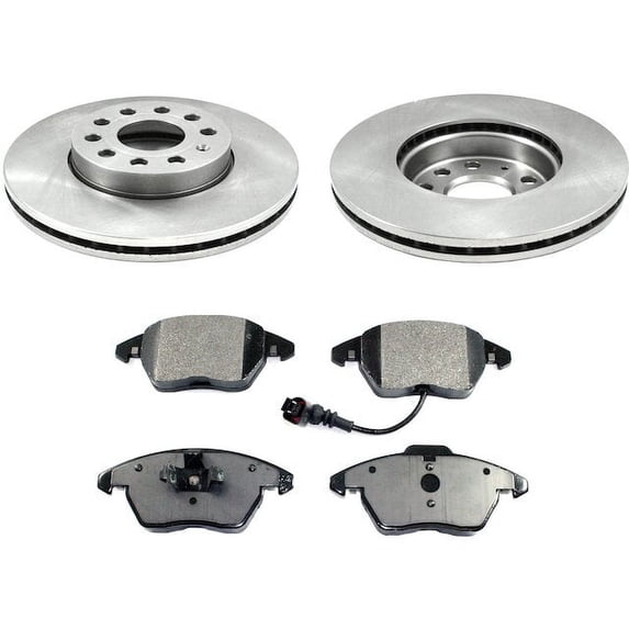 Front Brake Pad and Rotor Kit - Compatible with 2012 - 2019 Volkswagen Beetle TDI 2013 2014 2015 2016 2017 2018