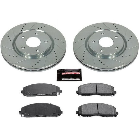 Front Brake Pad and Rotor Kit - Compatible with 2012 - 2020 Dodge Journey - Power Stop