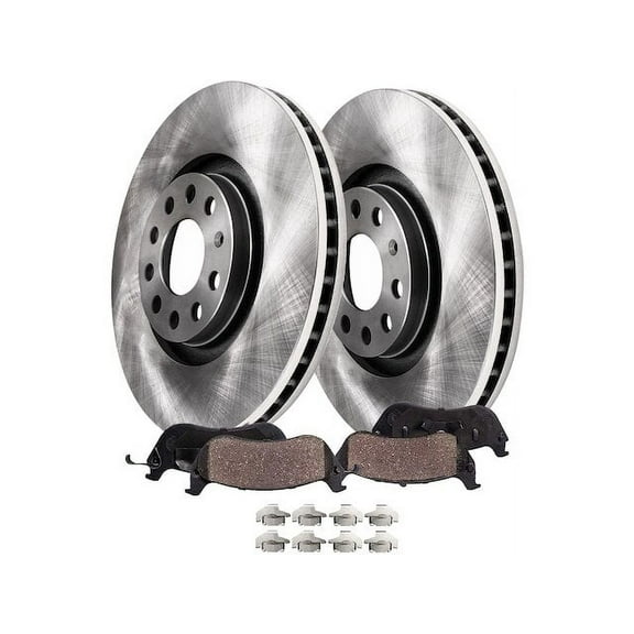 Front Brake Pad and Rotor Kit - Compatible with 2012 - 2021 Volkswagen Passat 2013 2014 2015 2016 2017 2018 2019 2020