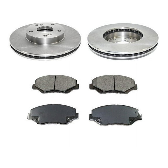 Front Brake Pad and Rotor Kit - Compatible with 2013 - 2014 Honda Fit EV BATTERY EV EV/BEV