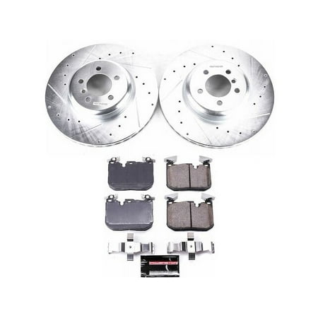 Front Brake Pad and Rotor Kit - Compatible with 2013 - 2015 BMW 335i xDrive F30 - Power Stop