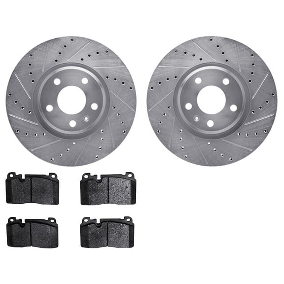 Front Brake Pad and Rotor Kit - Compatible with 2013 - 2017 Audi Q5 2.0L 4-Cylinder 2014 2015 2016