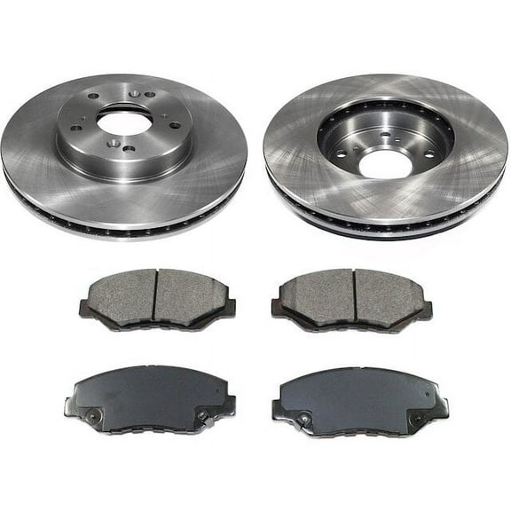 Front Brake Pad and Rotor Kit - Compatible with 2013 - 2017 Honda Accord 2.4L 4-Cylinder 2014 2015 2016