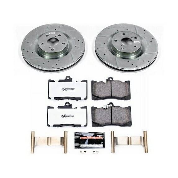 Front Brake Pad and Rotor Kit - Compatible with 2013 - 2020 Lexus GS350 - Power Stop