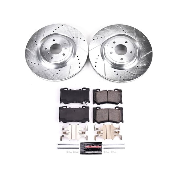 Front Brake Pad and Rotor Kit - Compatible with 2014 - 2015, 2017 - 2022 INFINITI Q60 2018 2019 2020 2021